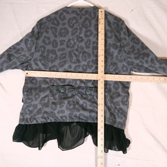 Crazy Train Gypsy Girl Blazer Womens Large Cheetah Print Western Rodeo FLAWS - Picture 4 of 15